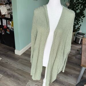 Confess Women's Light Green Open Knit Cardigan Sweater Size Medium